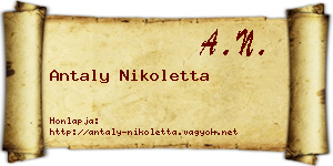 Antaly Nikoletta névjegykártya