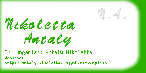 nikoletta antaly business card